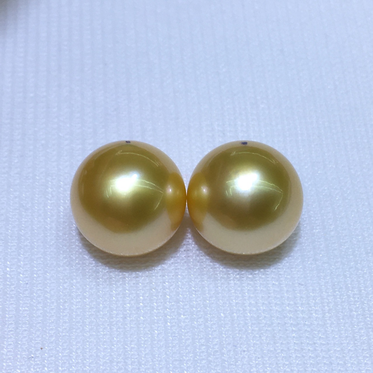 天然菲律宾海水南洋金珠耳环配对