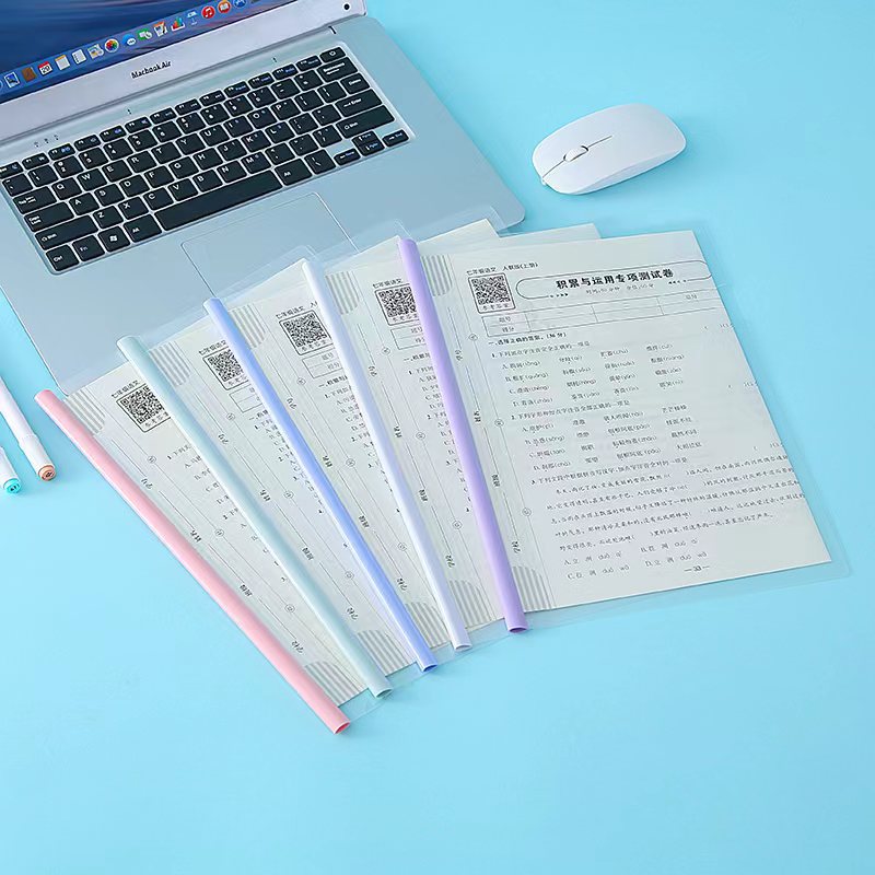 A3a4 Stick File Folder Thickened Transparent Material Book Bar File Folder File Report Cover Test Paper Clip Office Supplies