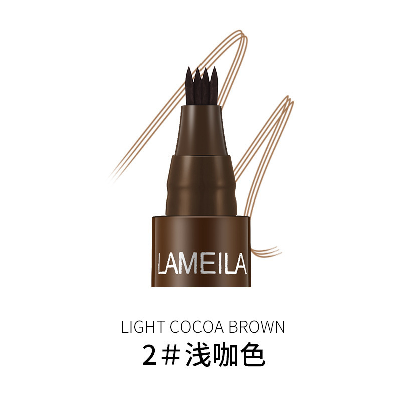 LaMeiLa Micro-Carved Water Pattern Eyebrow Pencil Four-Head Fork Waterproof Sweat-Proof Long-Lasting Fadeless Thrush Student 784