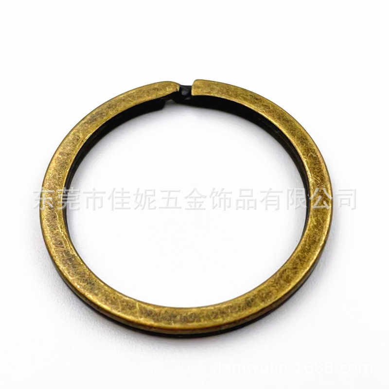 SOURCE Factory in Stock Matte Black Electrophoresis Flat Ring KC Gold Key Ring Bright Chromium Key Ring DIY Accessories