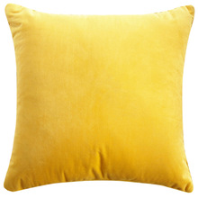9ZRT美式天鹅绒黄色抱枕套不含芯沙发靠枕正方形腰枕头客厅大靠垫