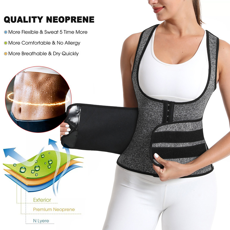 Breasted Vest TikTok Belly Contraction Body Shaper Tight Chest Support Corset Neoprene Thickened Waistband Postpartum