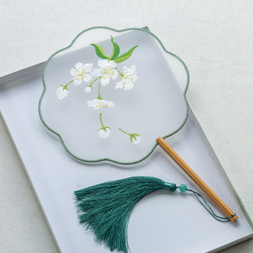 古风团扇苏绣文艺中式圆形扇子拍照牡丹花旗袍汉服走秀舞蹈圆扇子