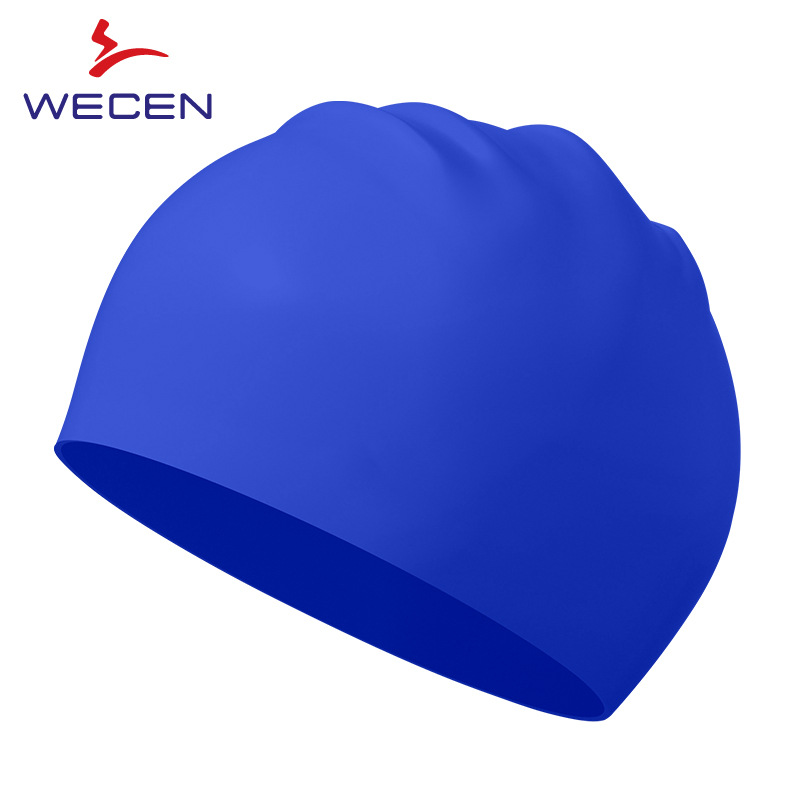 Waterproof Silicone Swimming Cap Adult Boys' and Girls' Ear Protection Not-Too-Tight Long Hair Sunscreen Solid Color Swimming Cap Factory Direct Sales