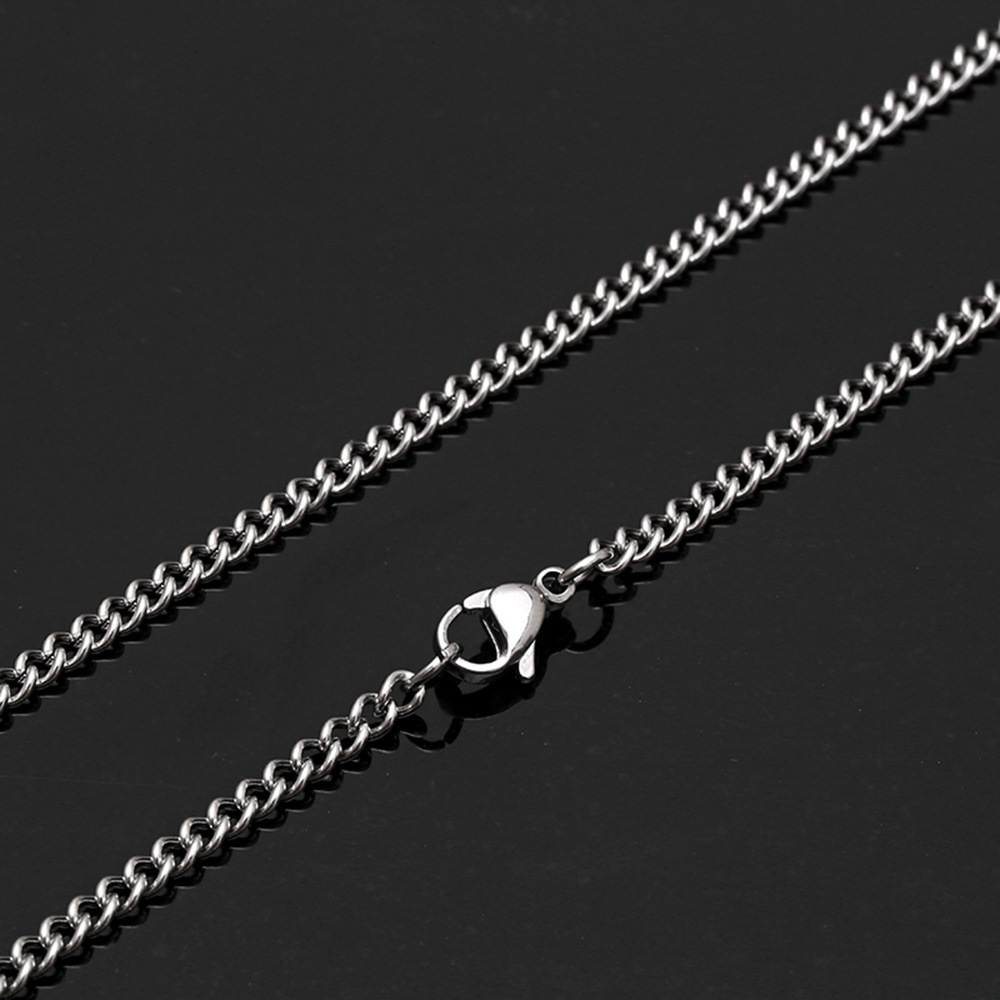 尺寸定制3mm钛钢配链 不锈钢古巴链扭链细链子侧身链牛仔链四色
