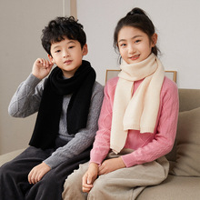 男童女童纯色平面加厚羊毛围巾针织韩版时尚保暖护颈儿童学生围脖