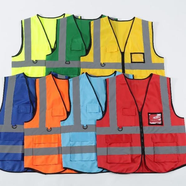 反光路政多口袋马甲工程建筑施工安全环卫工人荧光马甲印字logo