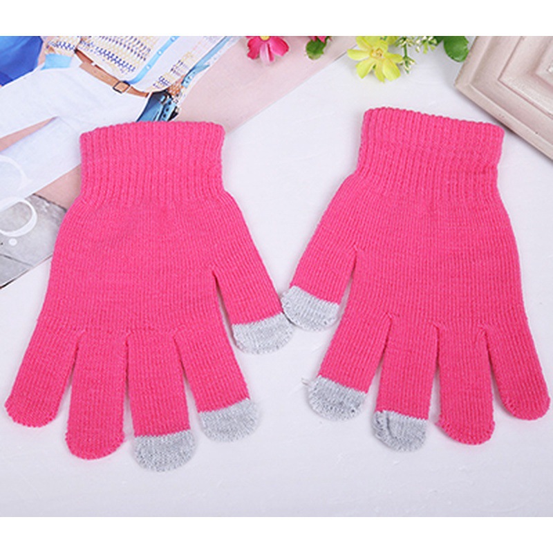 Wholesale Men's and Women's Winter Knitting Warm Play Game Touch Screen Screen Gloves Full Finger Touch Screen