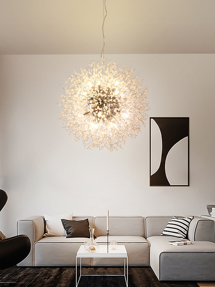 网红吊灯现代简约灯具服装店水晶卧室灯蒲公英轻奢主客厅餐厅灯饰