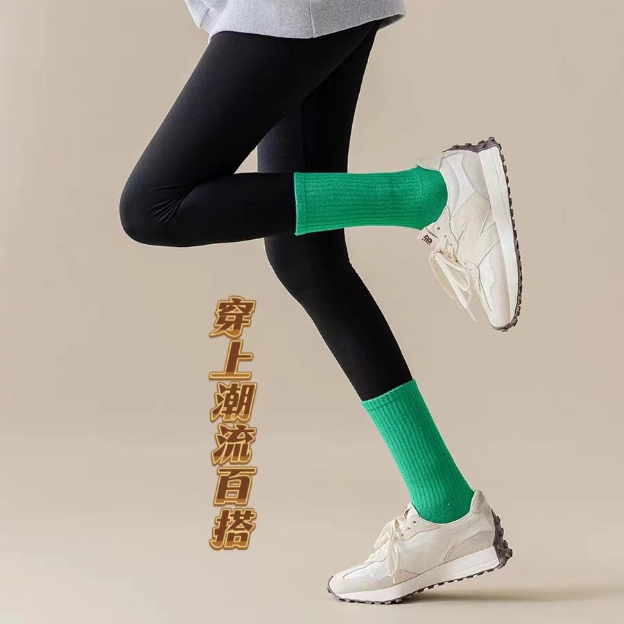 Colorful Socks Autumn and Winter with Shark Pants Stockings Outer Wear Sports Yoga Socks Towel Bottom Fitness All-Match Fashionable Cotton Socks