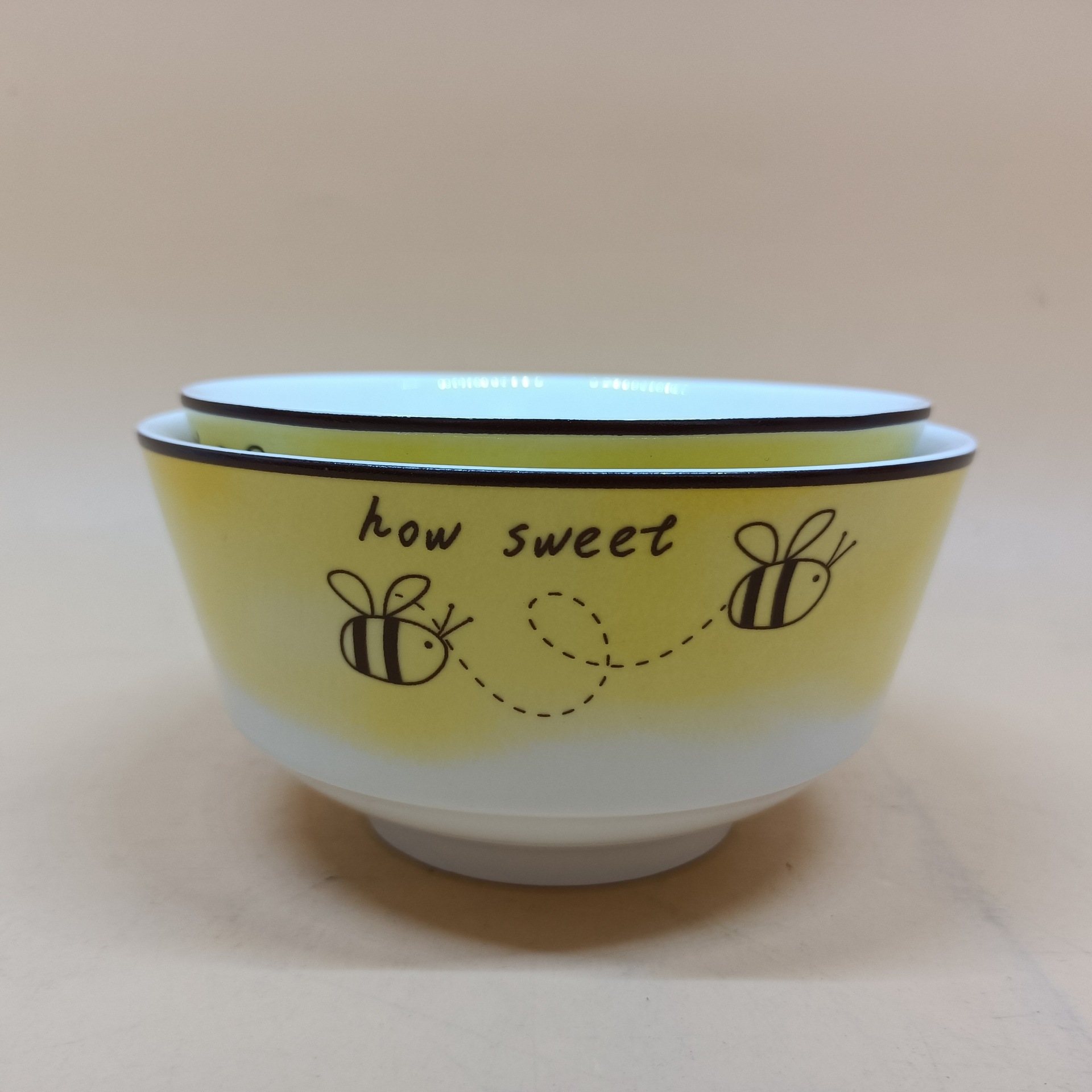 批发陶瓷碗盘卡通图案 稀饭碗热菜盘面碗 有条码商超绑赠