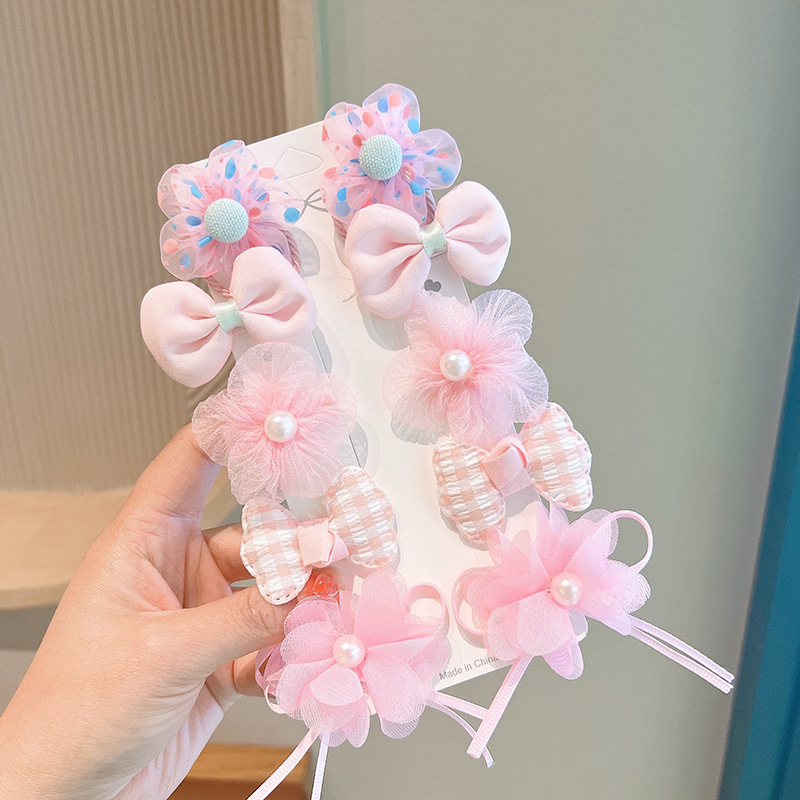 Children's Bow Barrettes Girls' Princess Super Fairy Fabric Flower Clip Girls' Broken Hair Bangs Does Not Hurt Hairpin
