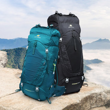 跨境户外水袋背包男女大容量登山包野营旅行徒步包带防雨罩65L