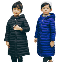 中长款儿童羽绒服 2021秋冬韩版新款 加厚长款羽绒棉服中大童外套