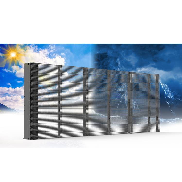 户外led透明屏全彩ip65耐 高温玻璃幕墙透明显示屏大屏幕拼接屏