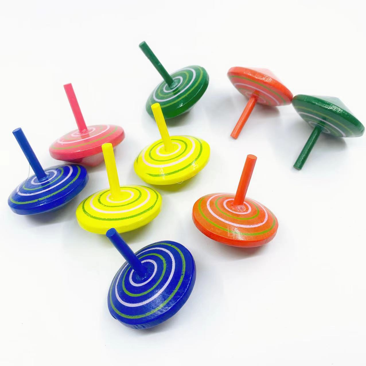 木质小陀螺 桌面减压木制玩具 彩虹小陀螺活动促销小礼品赠品批发