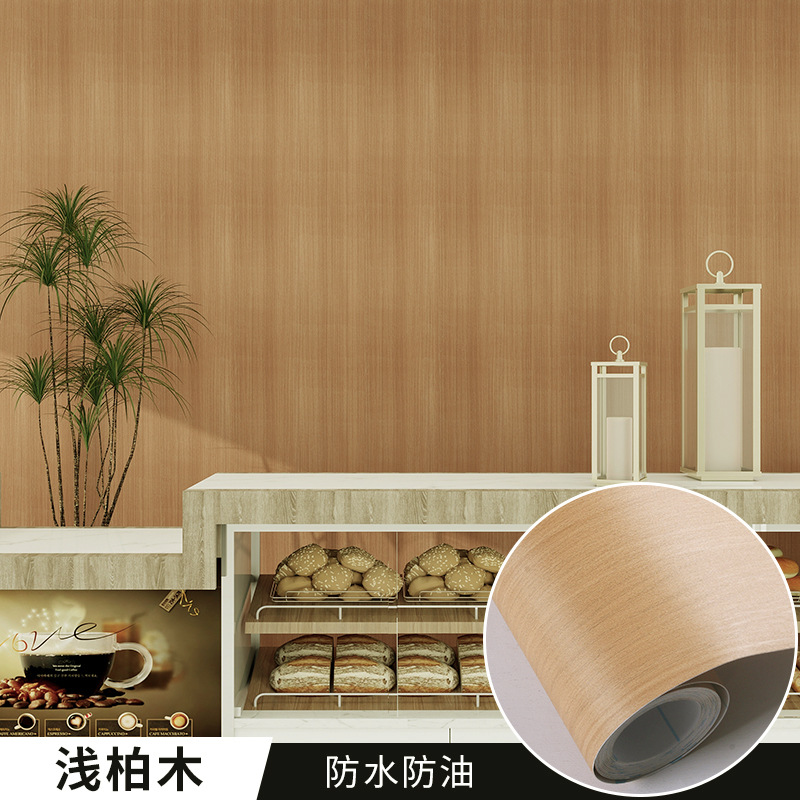 PVC Fireproof Flame Retardant Wood Grain Sticker B1 Grade Shopping Mall Hotel Wall Desktop Furniture Renovation Stickers Self-Adhesive Wallpaper Factory