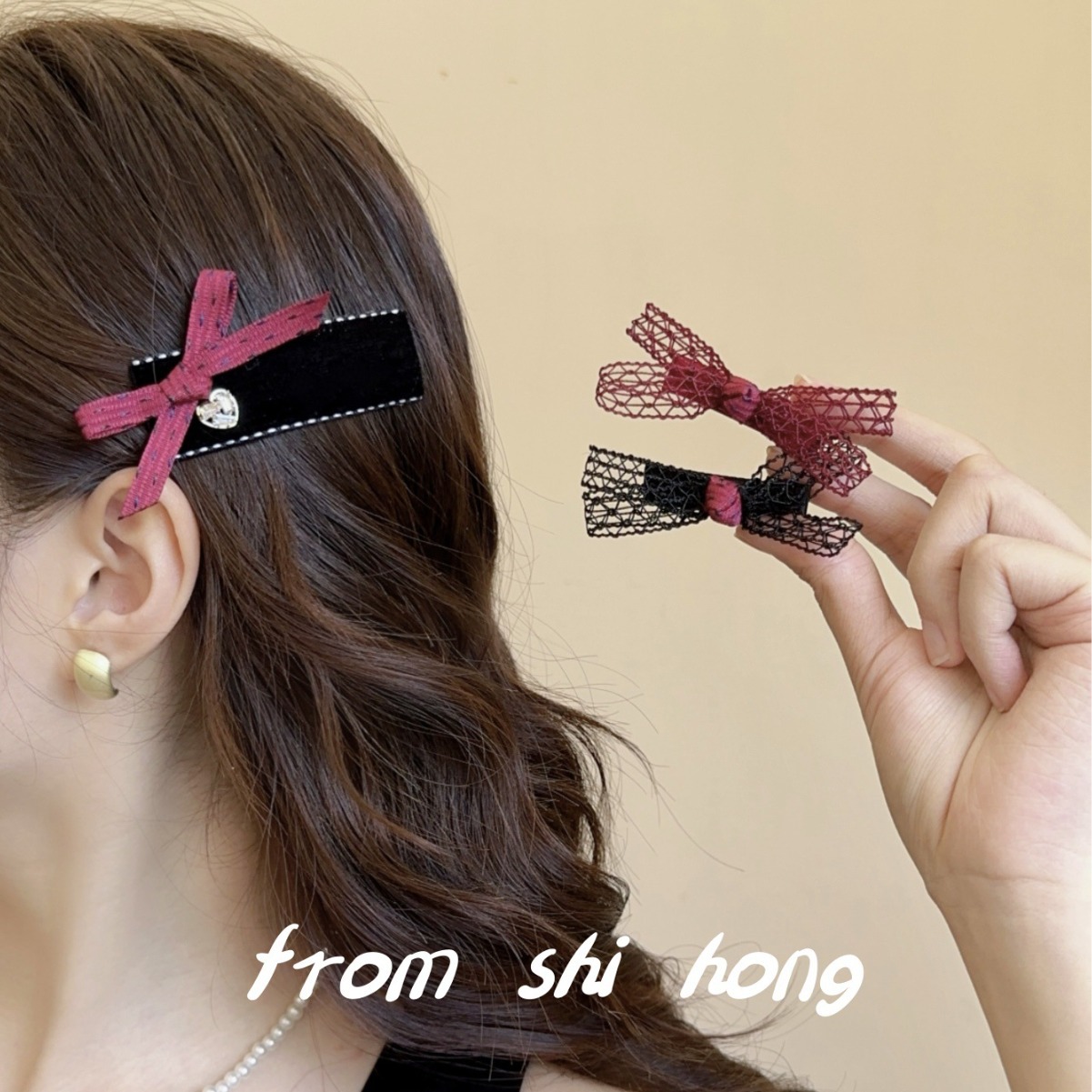 超仙飘带蝴蝶结发夹边夹侧边刘海夹女春秋甜美鸭嘴夹发卡夹子头饰