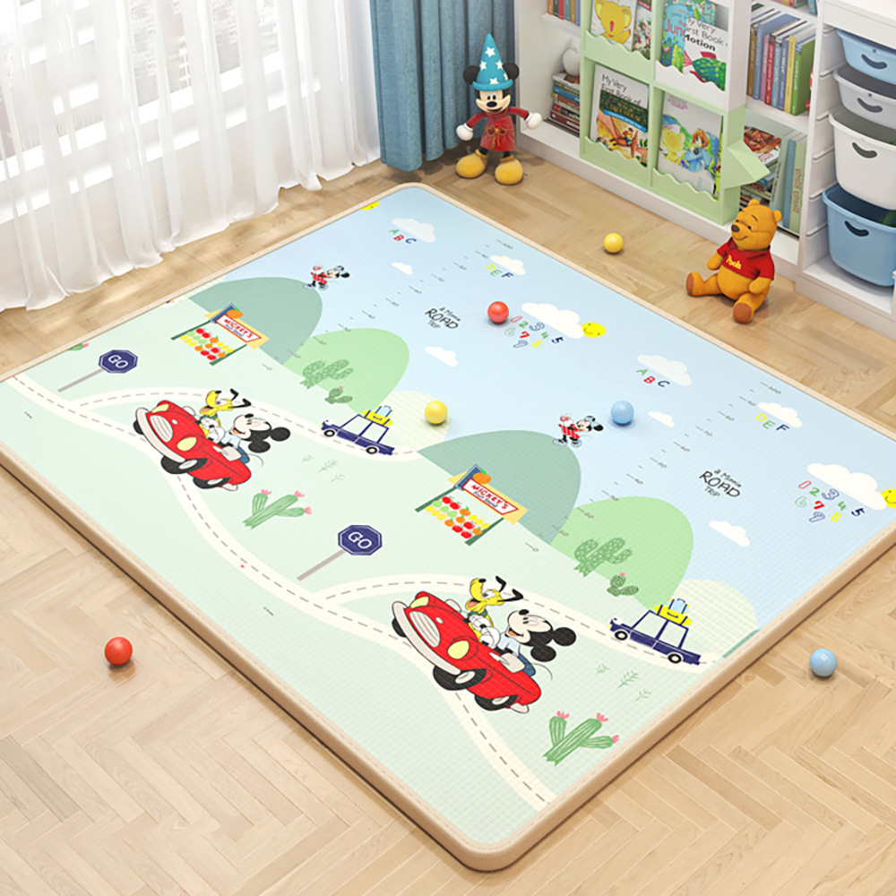 包邮迪士尼婴儿爬行垫 xpe泡沫防水2cm整体式游戏垫 儿童爬爬垫