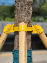 树木支撑架杆 乔木防风固定器 园林稳定支架 黄绿色塑料套杯绑带