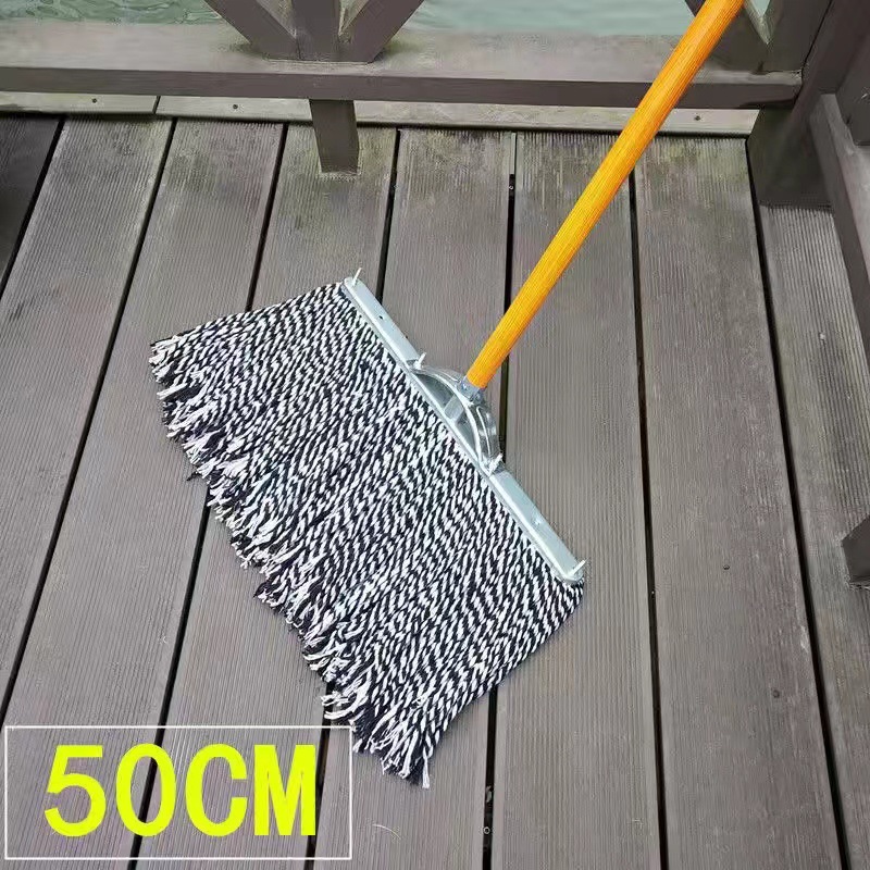 Cotton Yarn Mop Wooden Pole Mop Cotton Thread Household Vintage Mops Mop Factory Property Ordinary Large Cotton Mop