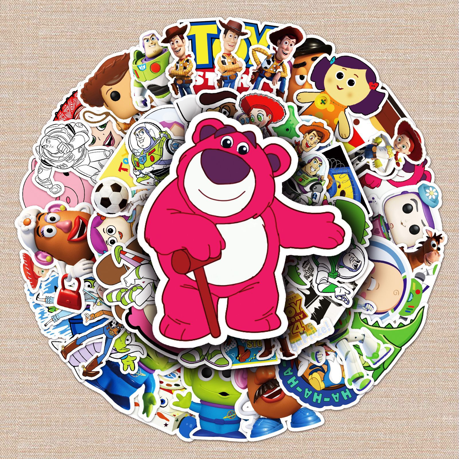 53张玩具总动员涂鸦贴纸跨境卡通动画贴纸diy水杯行李箱贴纸防水