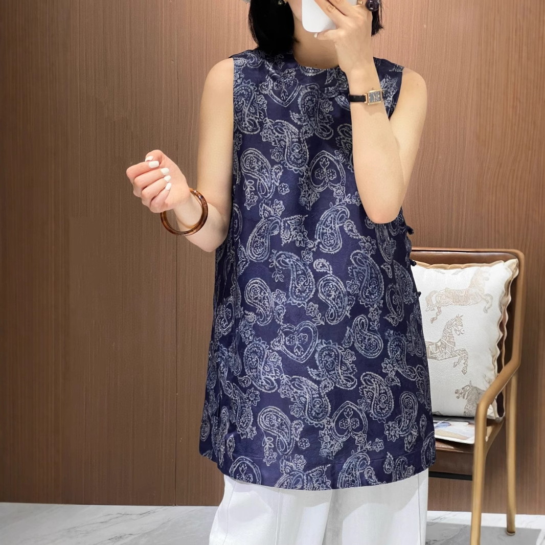 真丝桑波缎香云纱工艺长款马甲诠释新中式高端时尚气质古韵上衣女