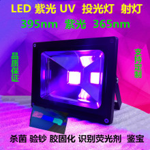 LED紫光UV投光灯365nm射灯荧光剂画隐形图荧光灯固化灯杀菌验钞灯