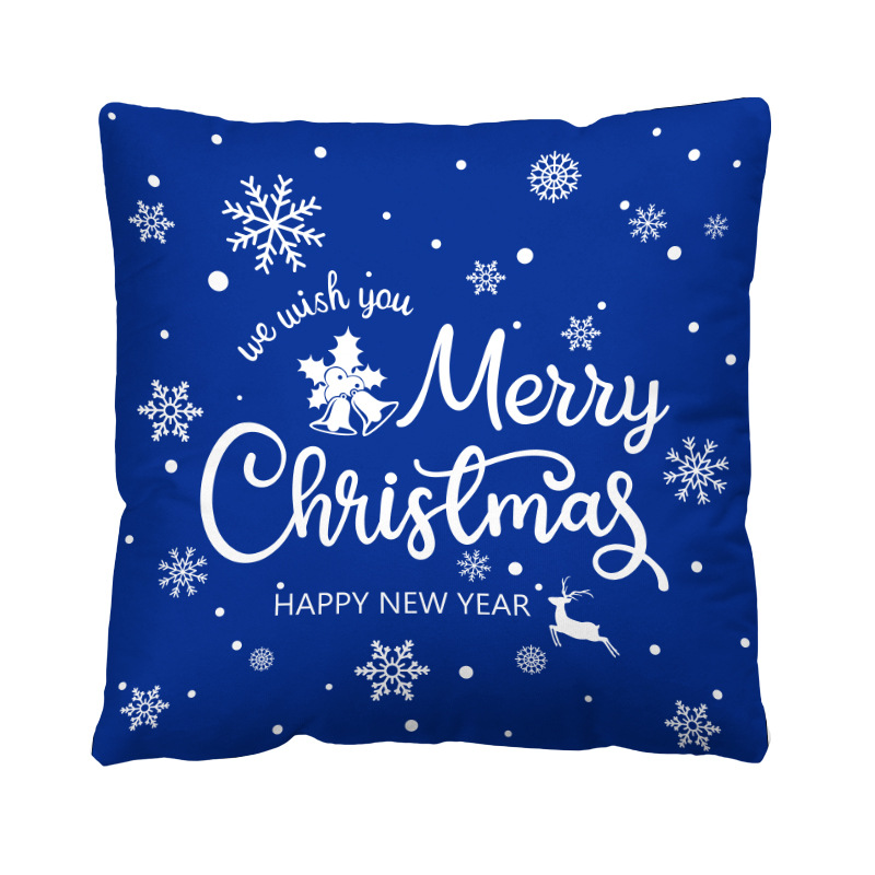 Cross-Border Christmas Pillow Cushion Cover Snowman Elk Santa Claus Sofa Single-Sided Pillow Cover Custom