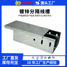 镀锌分隔线槽电缆桥架托盘式散热桥架金属耐火双槽带隔板镀锌桥架