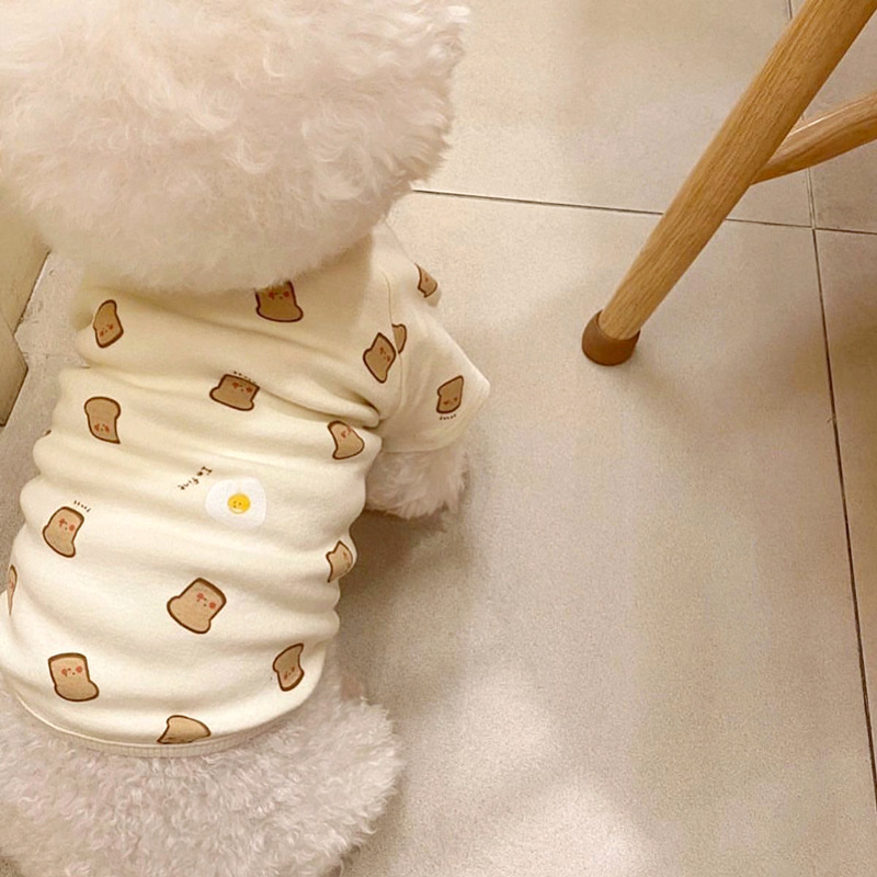 Autumn and Winter Thin Puppy Dog Toast Bottoming Shirt Cat Feet Pajamas Small and Medium-Sized Dogs Teddy Pet Clothes