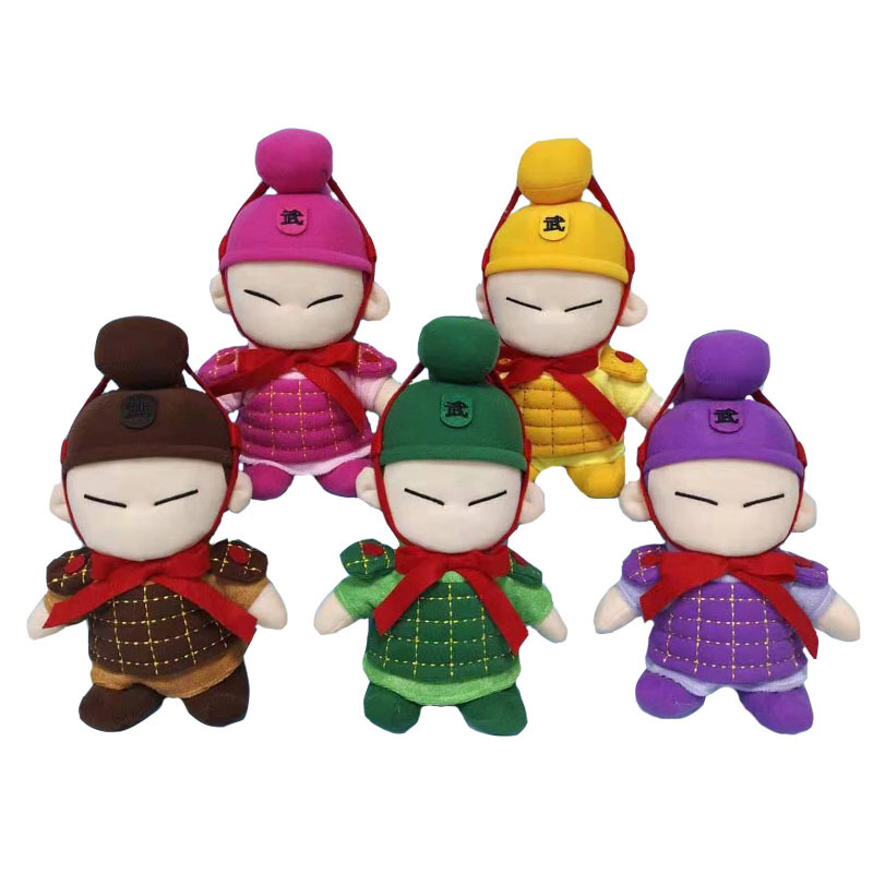 西安旅游兵马俑公仔呆萌可爱男女童生日礼物布娃娃毛绒玩偶玩具