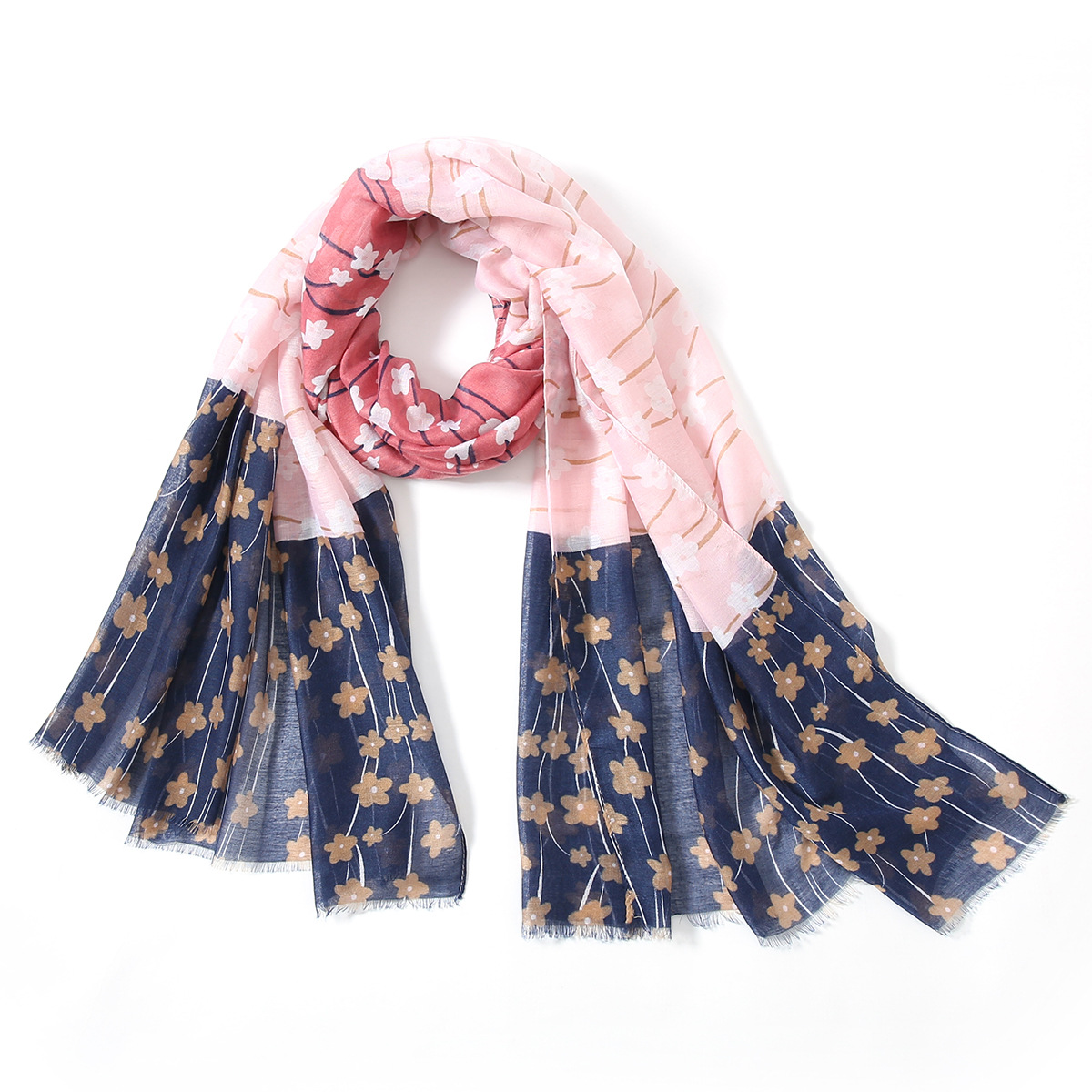 One-Piece Delivery New Export European and American Fashion Classic Printed Cotton and Linen Scarf Shawl Factory Wholesale