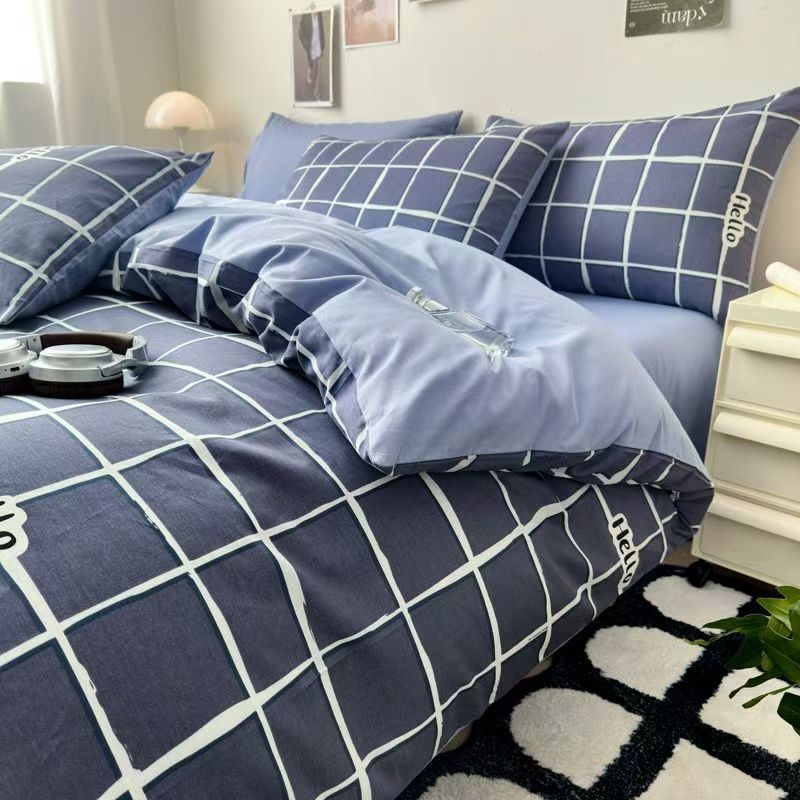 纯棉床上四件套全棉2026新款简约被套床单宿舍三件套床笠床品