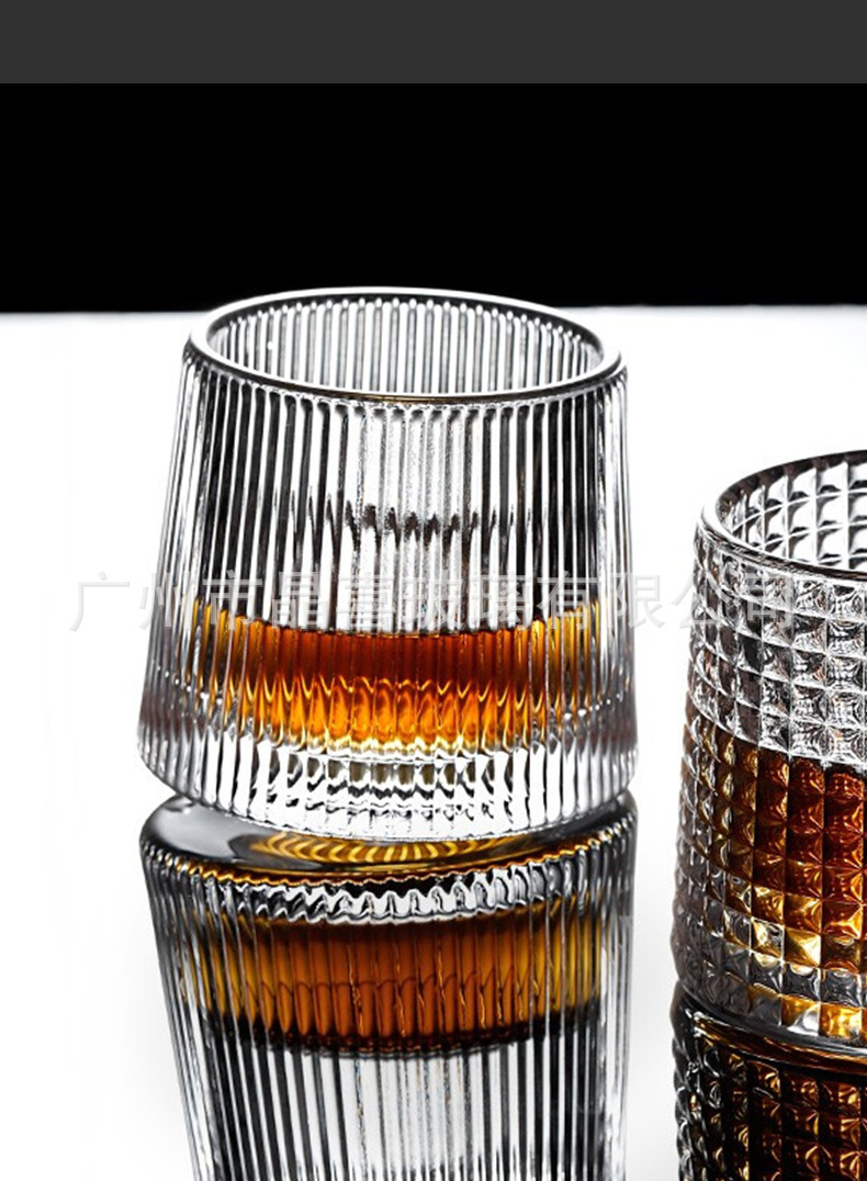 威士忌杯啤酒玻璃杯解压杯不倒翁转转杯烈酒杯创意洋酒杯子批发