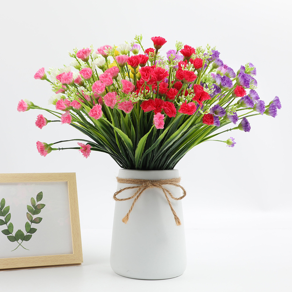 仿真花 康乃馨花束 人造假花蔷薇花仿真康乃馨 插花配材塑料假花