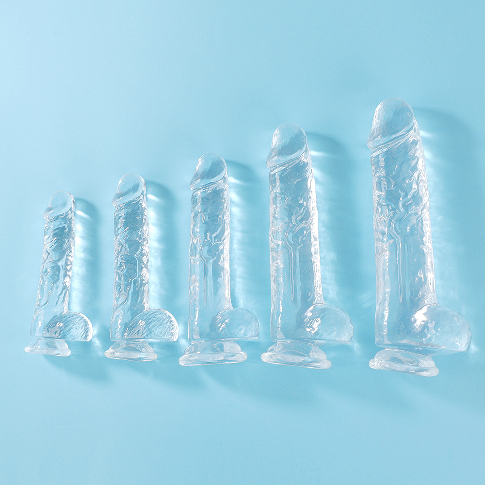 自慰器女用仿真阳具情趣用品手动假阴茎魅影透明水晶tpe外贸热销