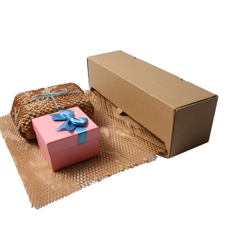 跨境牛皮纸盒装蜂窝纸礼品包装家庭发快递包装物品缓冲防震蜂窝纸