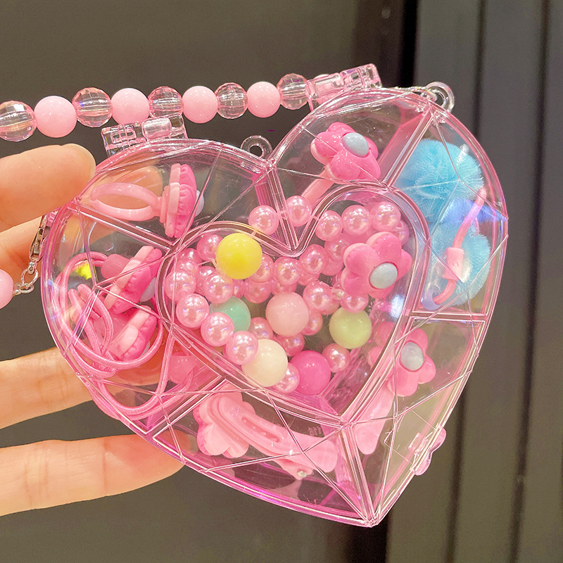 New Children's Jewelry Set Little Girl Love Princess Handbag Children's Hair Accessories Gift Box Set