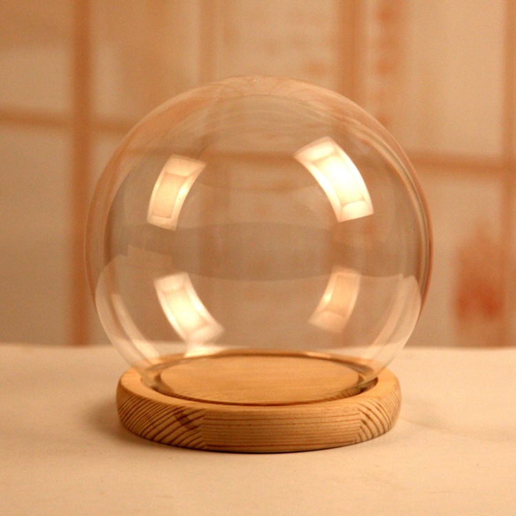 永生花球形复古玻璃罩手办盲盒装饰摆件透明玻璃防尘玻璃罩