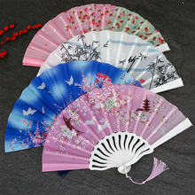 女式古风折扇塑料扇中国风扇子7寸带流苏开合顺畅小卖部礼品批发