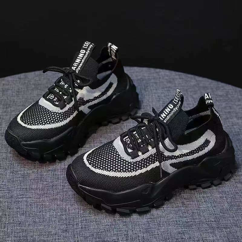 2023 New Dad Shoes Women's Summer and Autumn Casual Shoes Women's Feet Show Small Leather Surface Light Running Thick Bottom Sneaker
