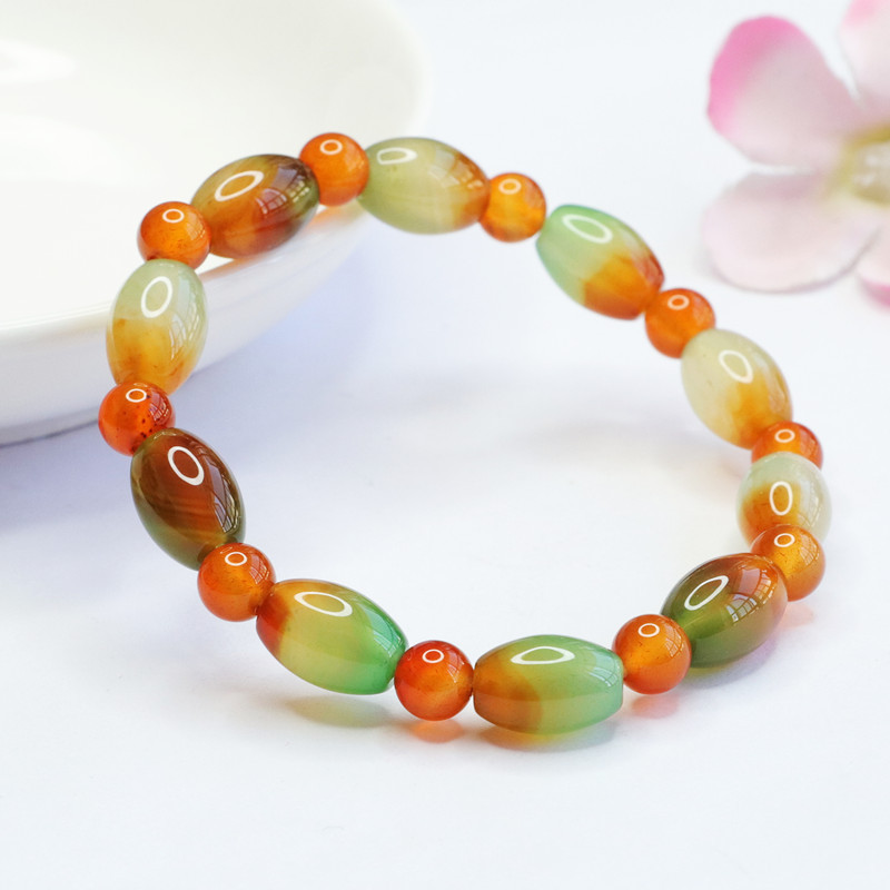 Yanyu Natural Chalcedony Bracelet Red and Green Agate Bracelet Jewelry Ornament Live Factory Wholesale Mn2040303