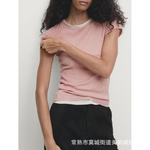 UC&ZA跨境速卖通欧美风女装夏季修身亲肤圆领短袖T恤06204511403
