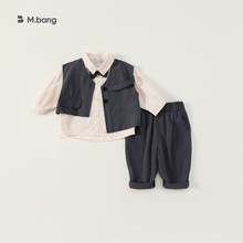 贝贝城男童春装韩版儿童西装马甲三件套英伦风礼服套装QT82167