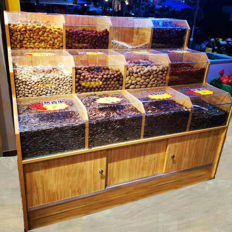 零食柜市米柜米斗便利店干果瓜子饼干零食散货展示柜玻璃糖果干