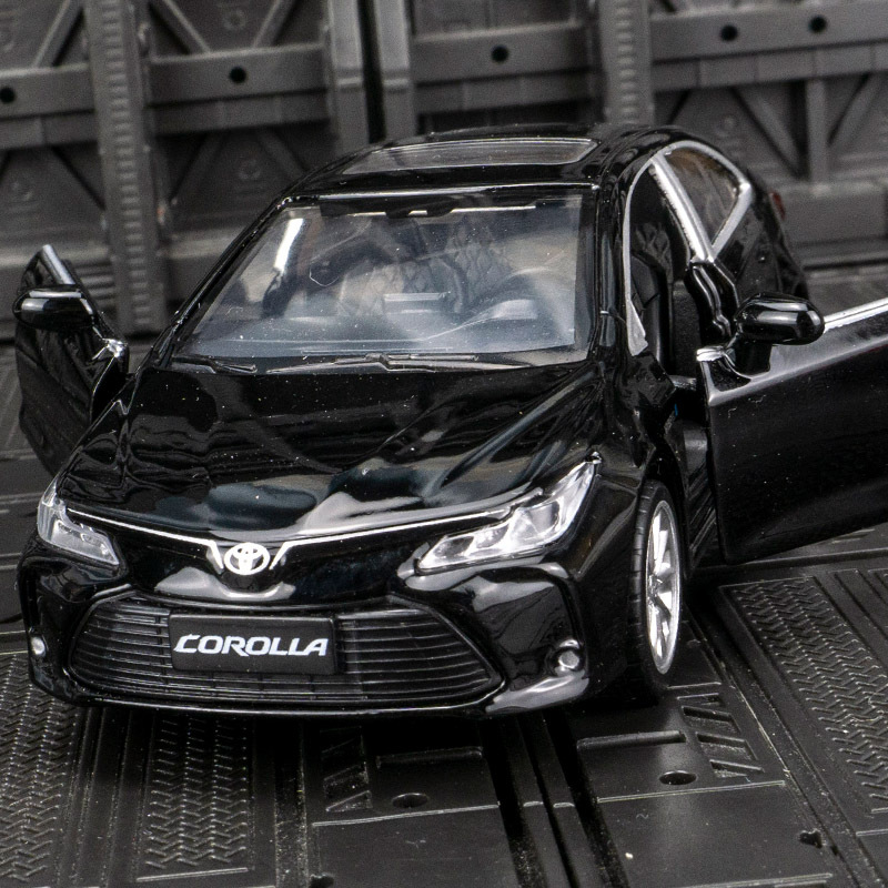 彩珀88432仿真丰田卡罗拉合金轿车模型声光回力男孩玩具小车批发