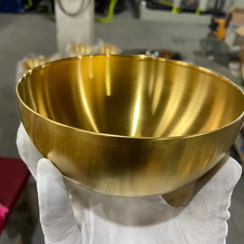 真空镀膜厂餐具厨具不锈钢真空镀膜钛金金色玫瑰金枪黑仿金加工