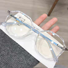 透明近视眼镜框51可配有度数素颜神器超轻多边形小框圆脸配眼镜架