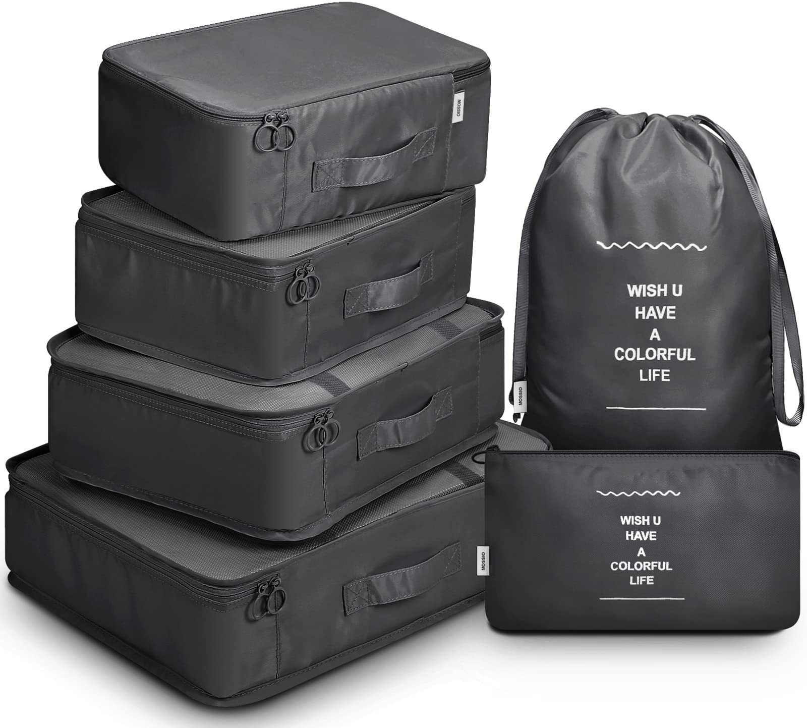 Travel Storage Box Storage Bag Set Twill Seven-Piece Travel Luggage Clothing Shoes Organizing Packing Bags